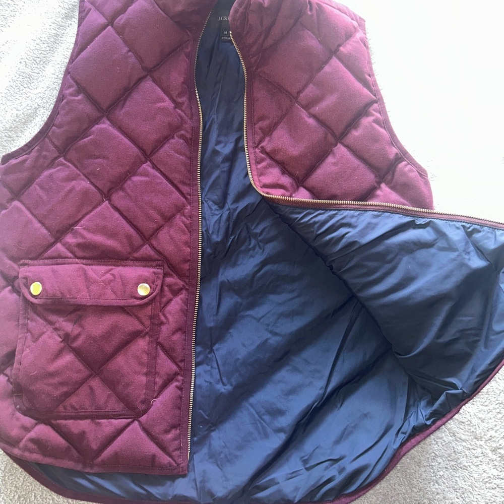J. Crew Down filled Quilted Vest in Burgundy - Picture 4 of 4
